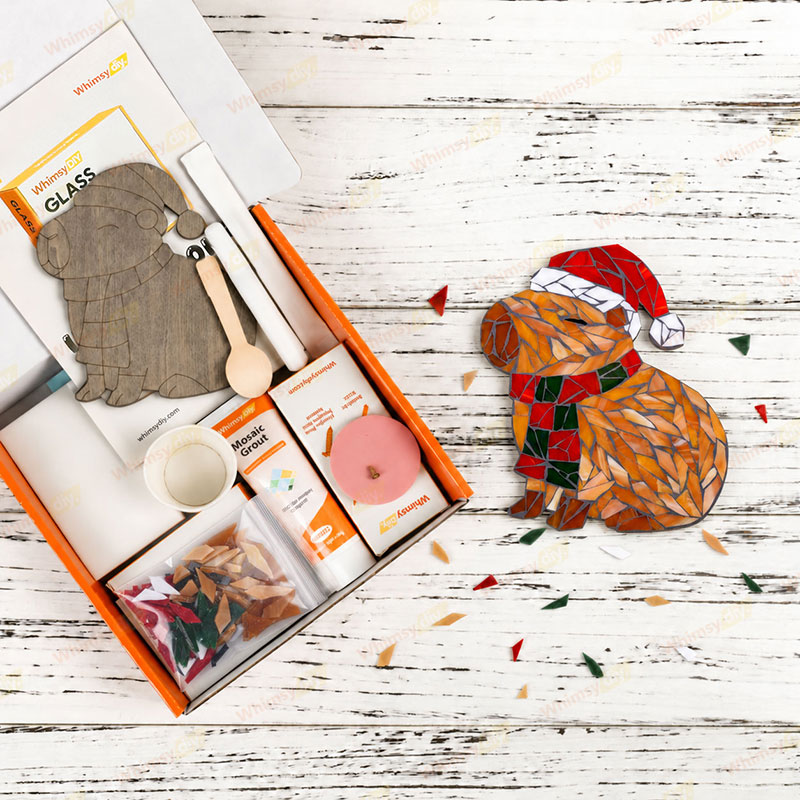Whimsy DIY Cozy Christmas Capybara  Glass Mosaic Kit Puzzles