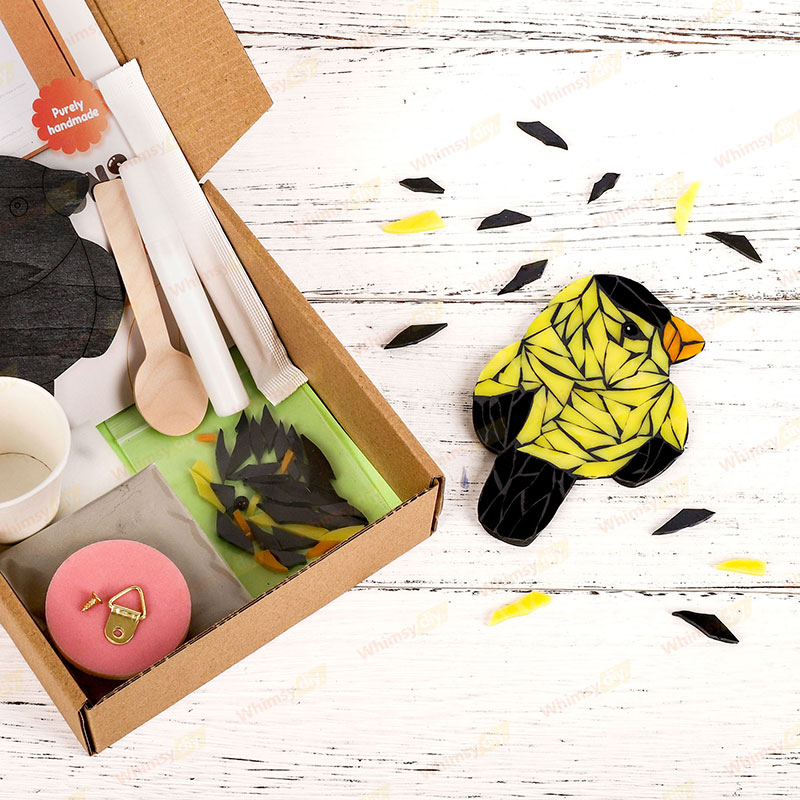 Front Facing Goldfinch Glass Mosaic Kit | DIY Arts & Crafts Kit for Adults