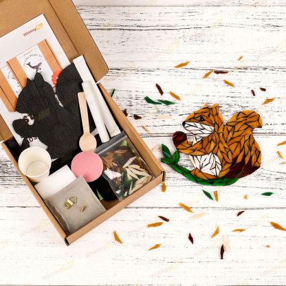 Squirrel Glass Mosaic Kit | DIY Arts & Crafts Kit for