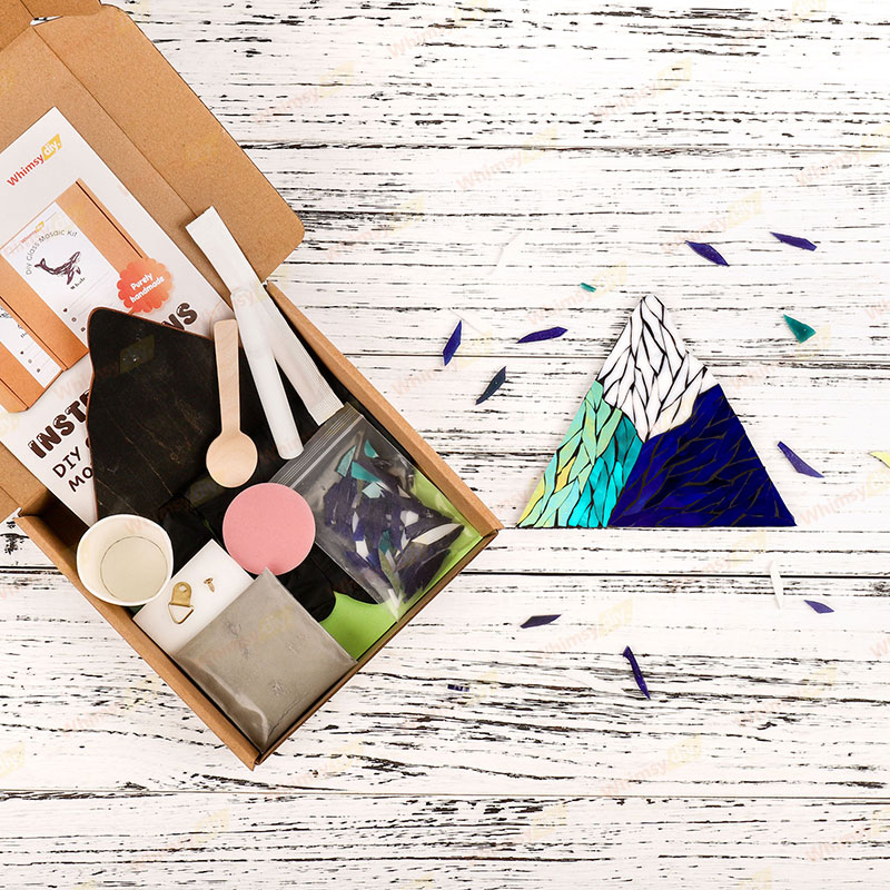 Mountain Stained Glass Mosaic Kit - Blue Illusion