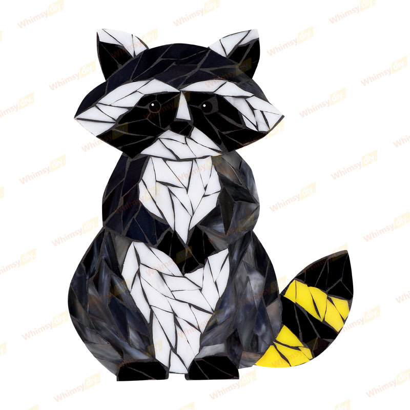 A standing raccoon Glass Mosaic Kit-Ships on 8/10