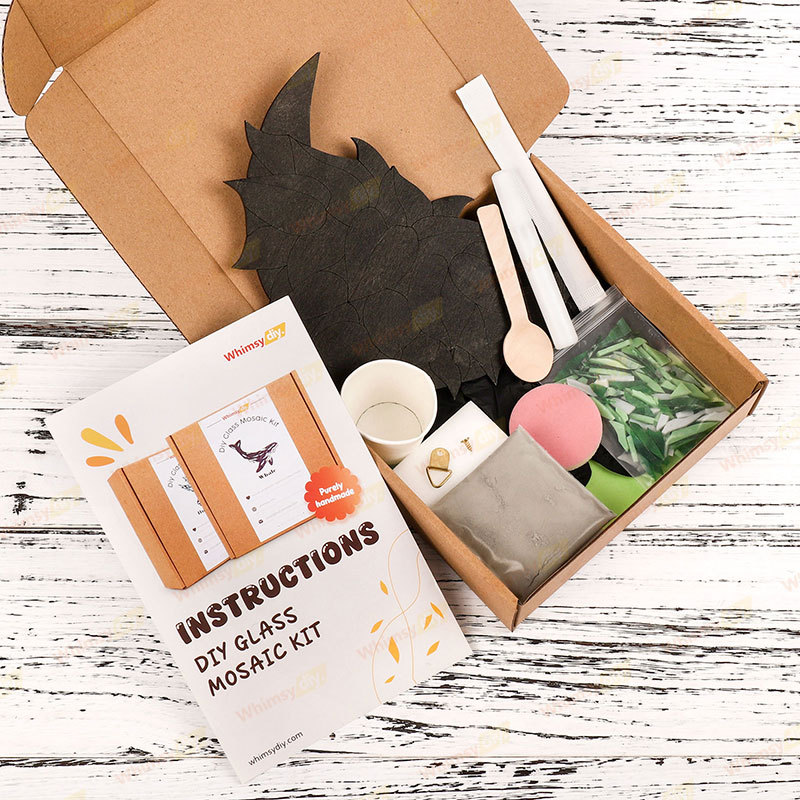 Crescent Moon Botanical Stained Glass Mosaic Kit