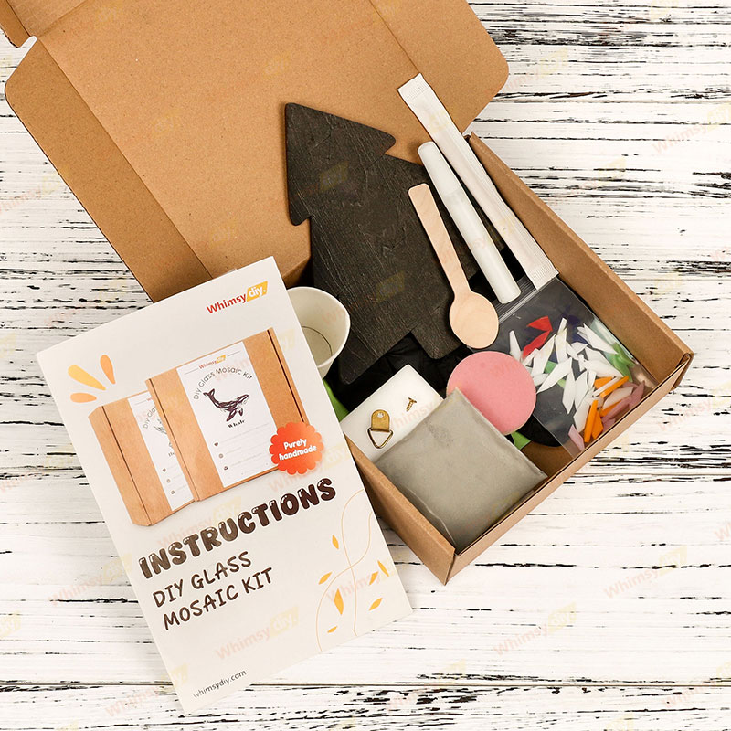 White Christmas Tree Glass Mosaic Kit