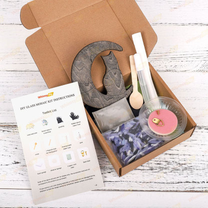 Moon cat Glass Mosaic Kit