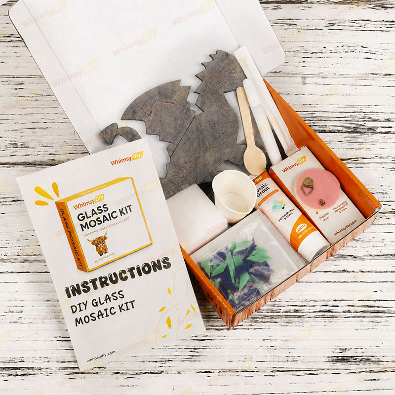 Whimsy DIY little Dragon Glass Mosaic Kit Puzzles