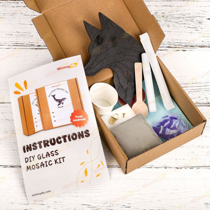 Gazing Fox Glass Mosaic Kit | DIY Arts & Crafts Kit for Adults