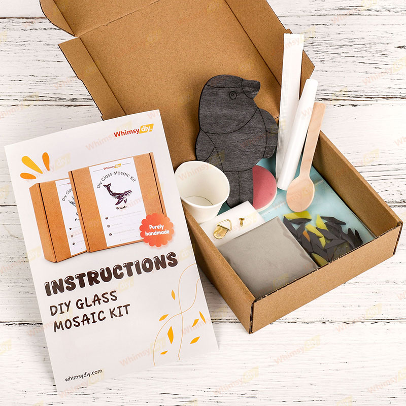 Front Facing Goldfinch Glass Mosaic Kit | DIY Arts & Crafts Kit for Adults