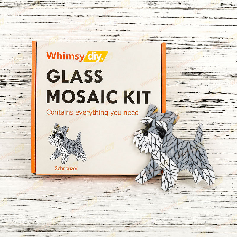 Whimsy DIY Schnauzer Glass Mosaic Kit Puzzles