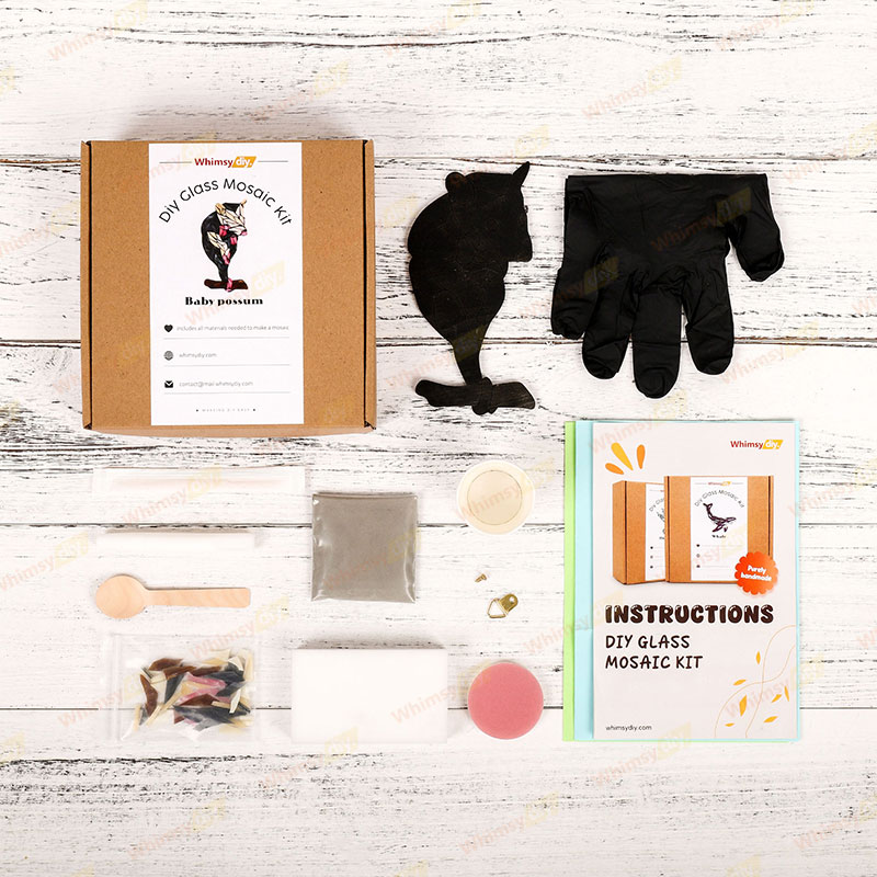 Baby possum Glass Mosaic Kit | DIY Arts & Crafts Kit for Adults
