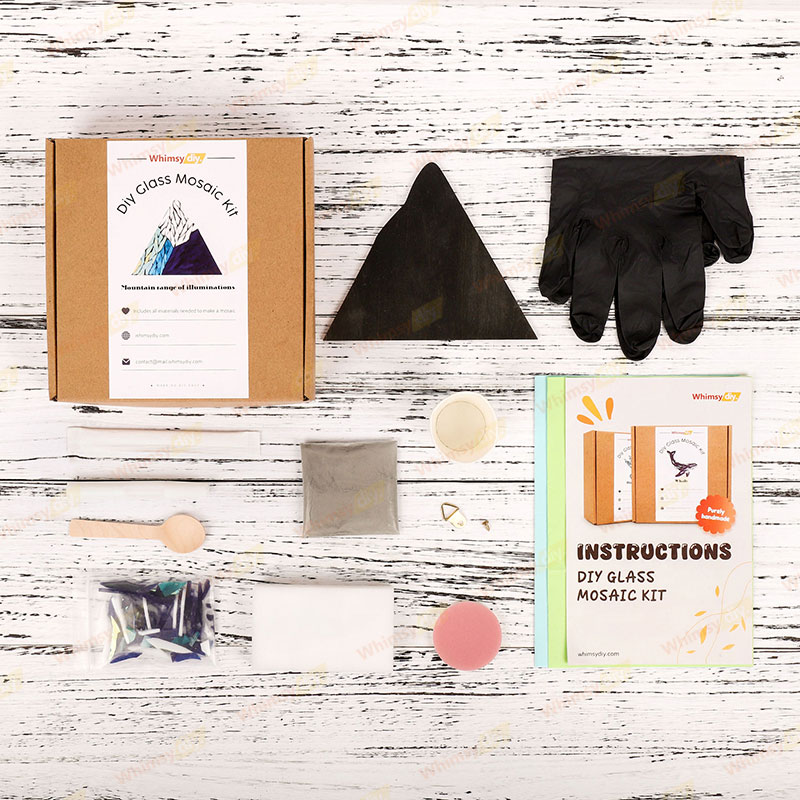 Mountain Stained Glass Mosaic Kit - Blue Illusion