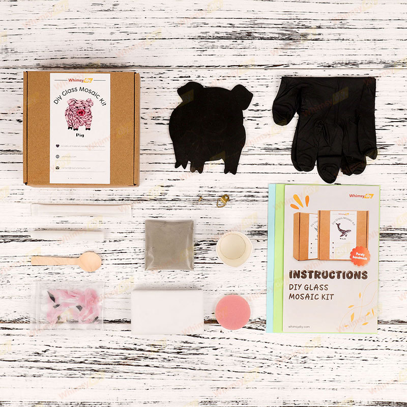 Pig Stained Glass Mosaic Kit