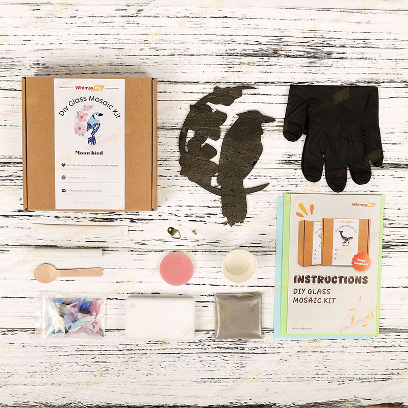 Moon Bluebird Glass Mosaic Kit