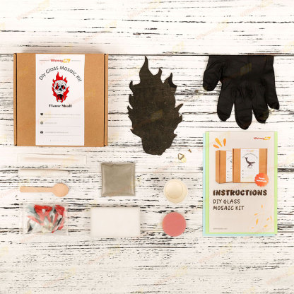 Flame Skull Glass Mosaic Kit