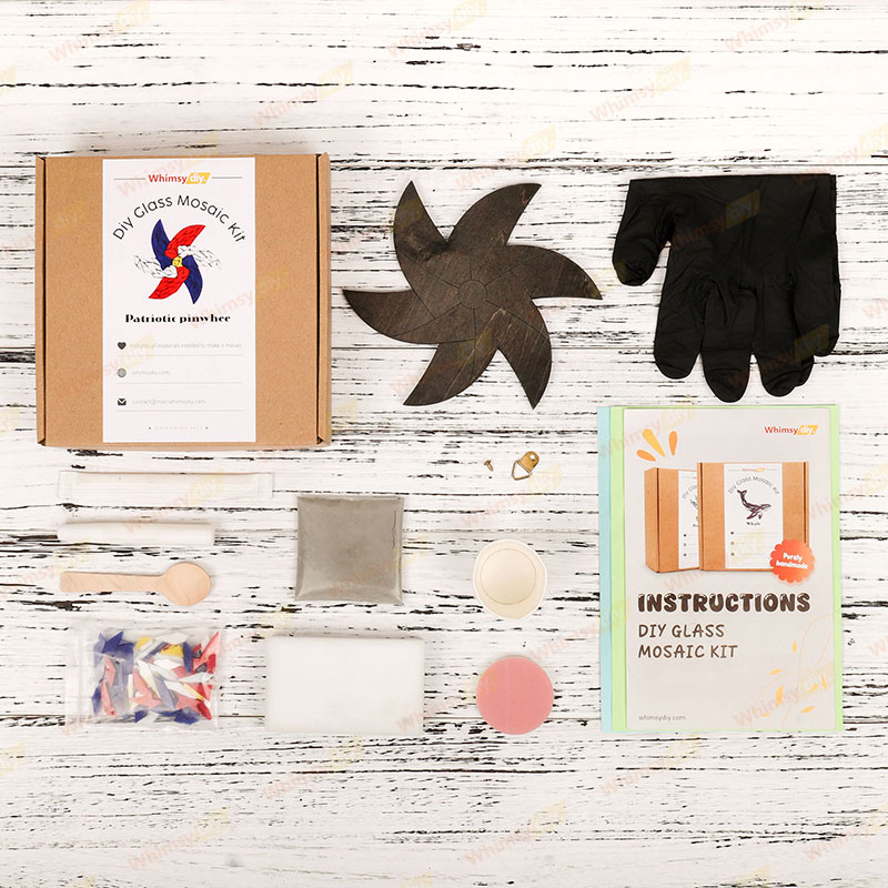 Patriotic Pinwheel Glass Mosaic Kit