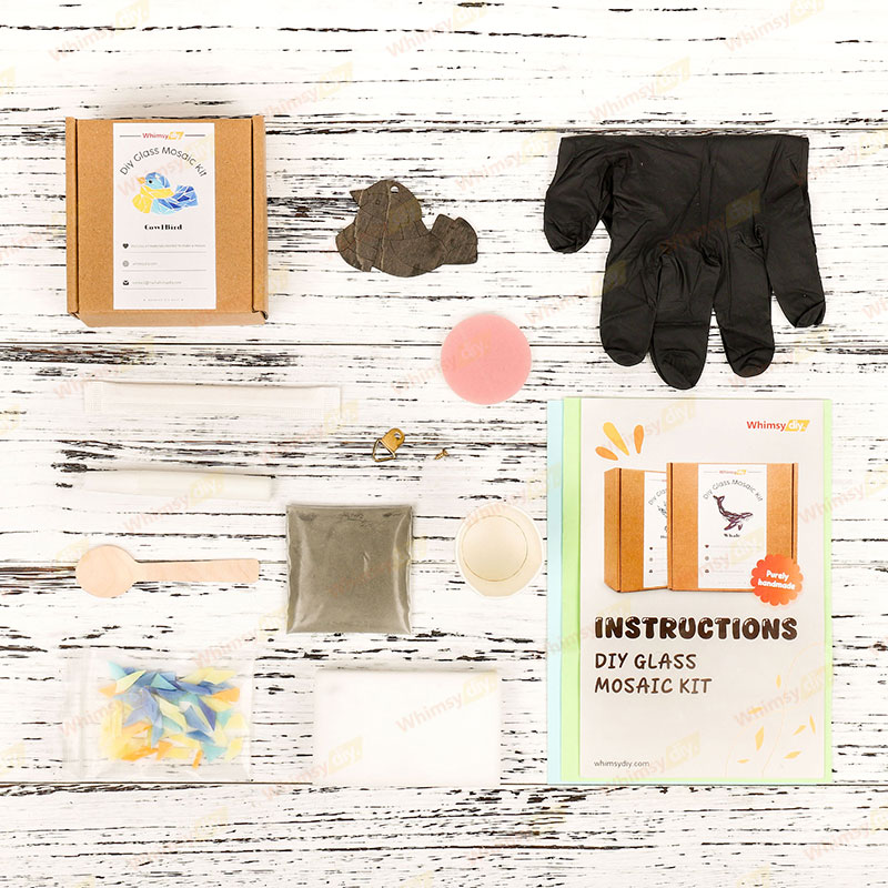 Cowl Bird Christmas Ornaments Glass Mosaic Kit