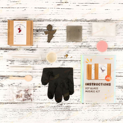 Purple Angel Christmas Ornaments Glass Mosaic Kit