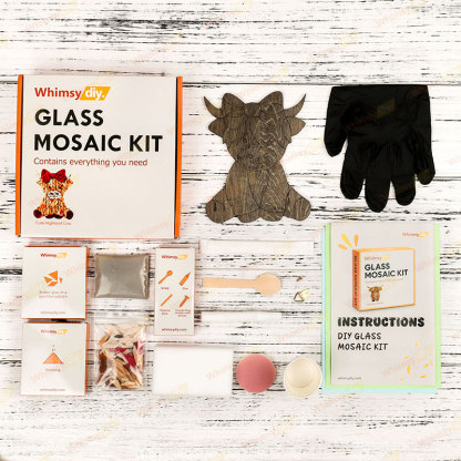 Cute Highland Cow Glass Mosaic Kit
