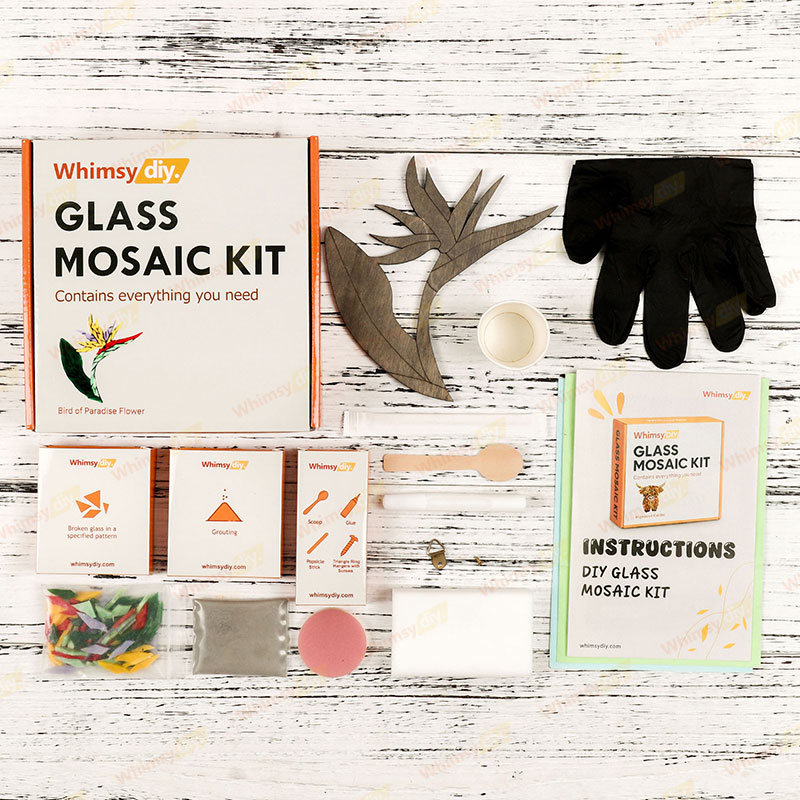 Bird of Paradise Flower Glass Mosaic Kit