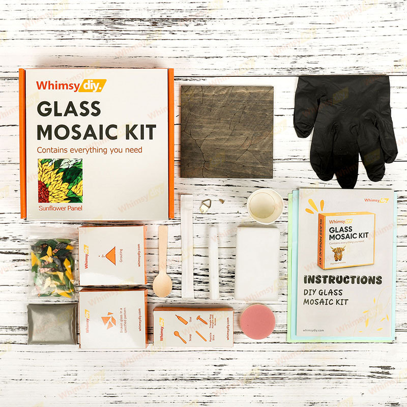 Whimsy DIY Sunflower Panel  Glass Mosaic Kit Puzzles