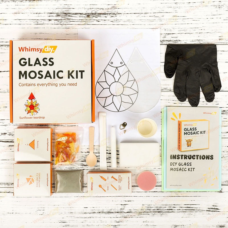 Whimsy DIY Sunflower Teardrop Glass Mosaic Kit Puzzles