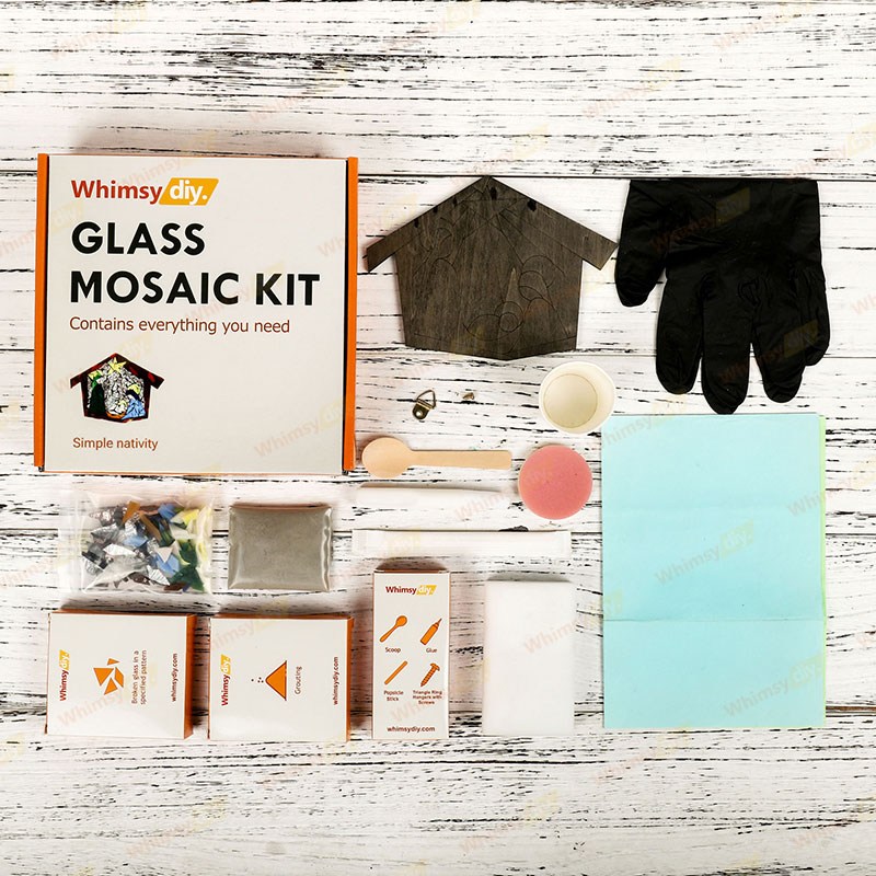 Whimsy DIY Simple Nativity Glass Mosaic Kit Puzzles