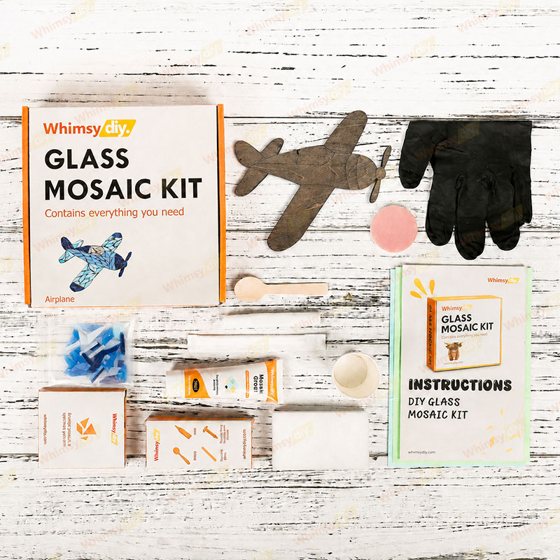 Whimsy DIY  Airplane Glass Mosaic Kit Puzzles