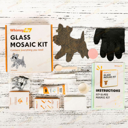 Whimsy DIY Schnauzer Glass Mosaic Kit Puzzles