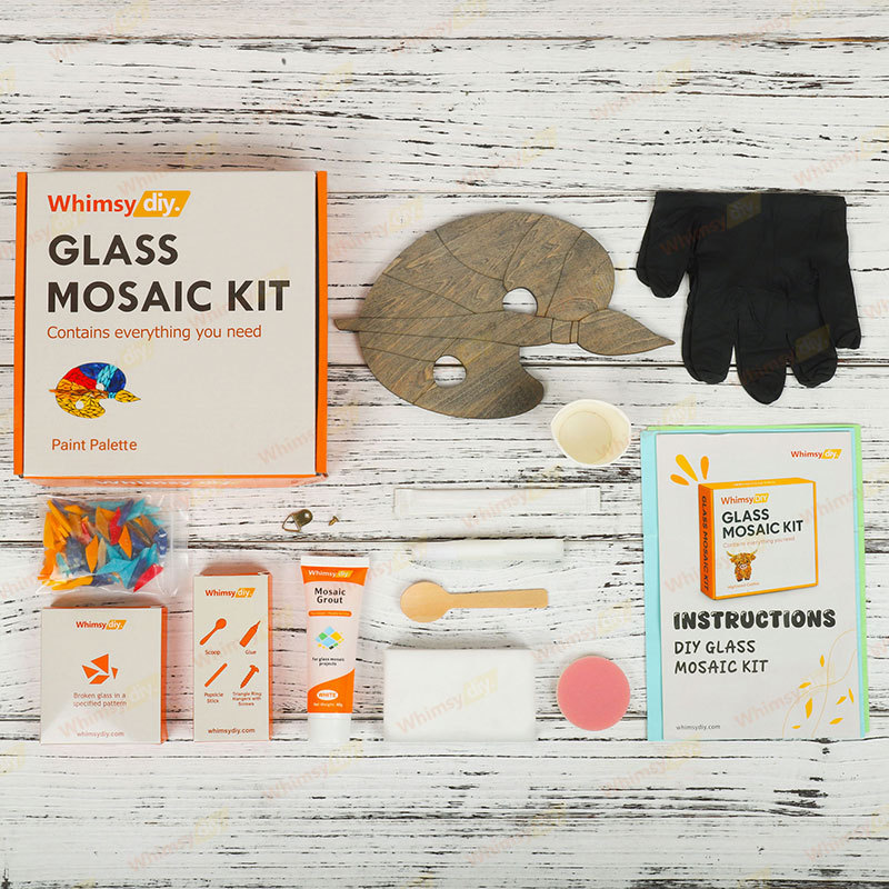 Whimsy DIY Paint Palette Glass Mosaic Kit Puzzles