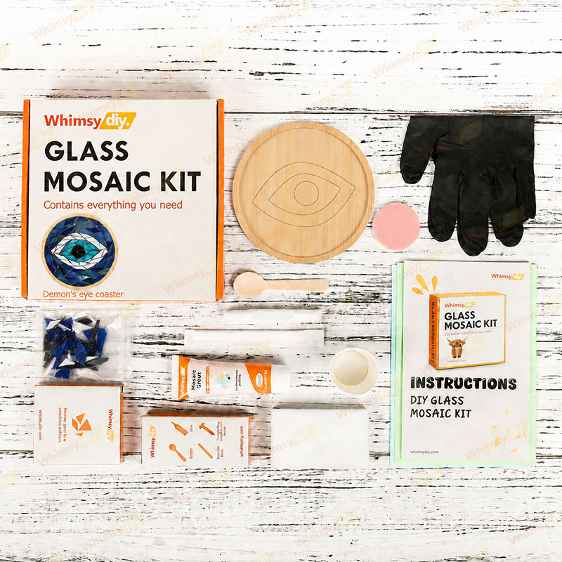 Whimsy DIY Demon's Eye Coaster Glass Mosaic Kit Puzzles