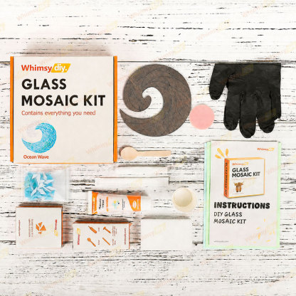 Whimsy DIY Ocean Wave Glass Mosaic Kit Puzzles