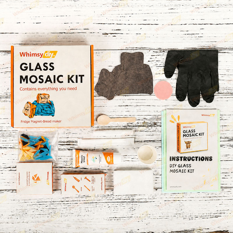 Whimsy DIY Fridge Magnet- bread maker Glass Mosaic Kit Puzzles