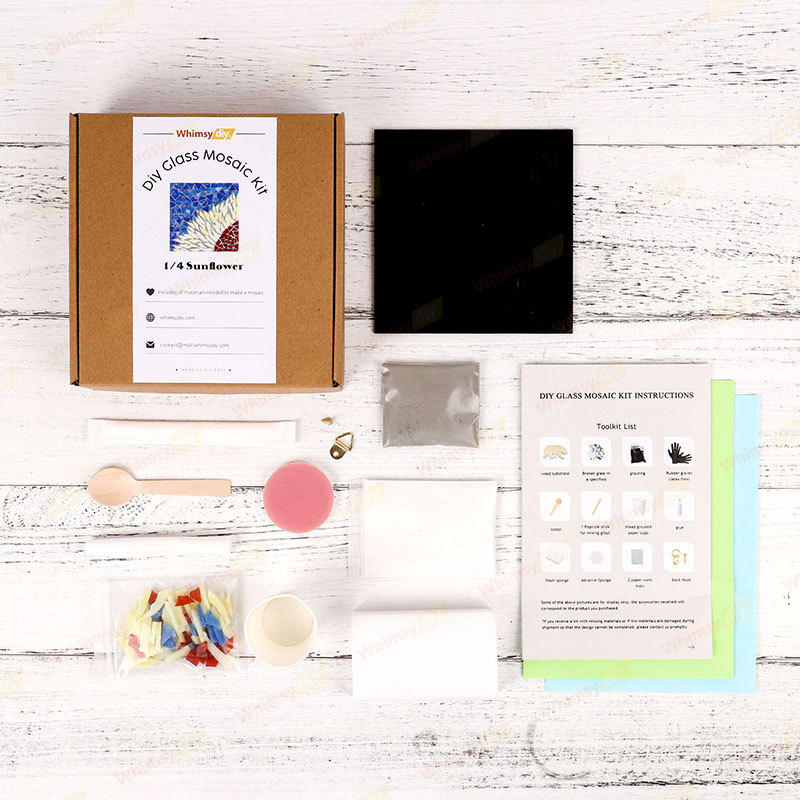 1/4 Sunflower Glass Mosaic Kit