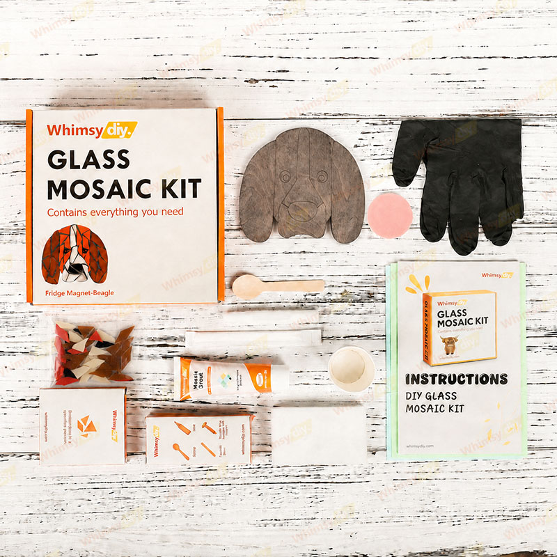 Whimsy DIY Fridge Magnet- Beagle Glass Mosaic Kit Puzzles
