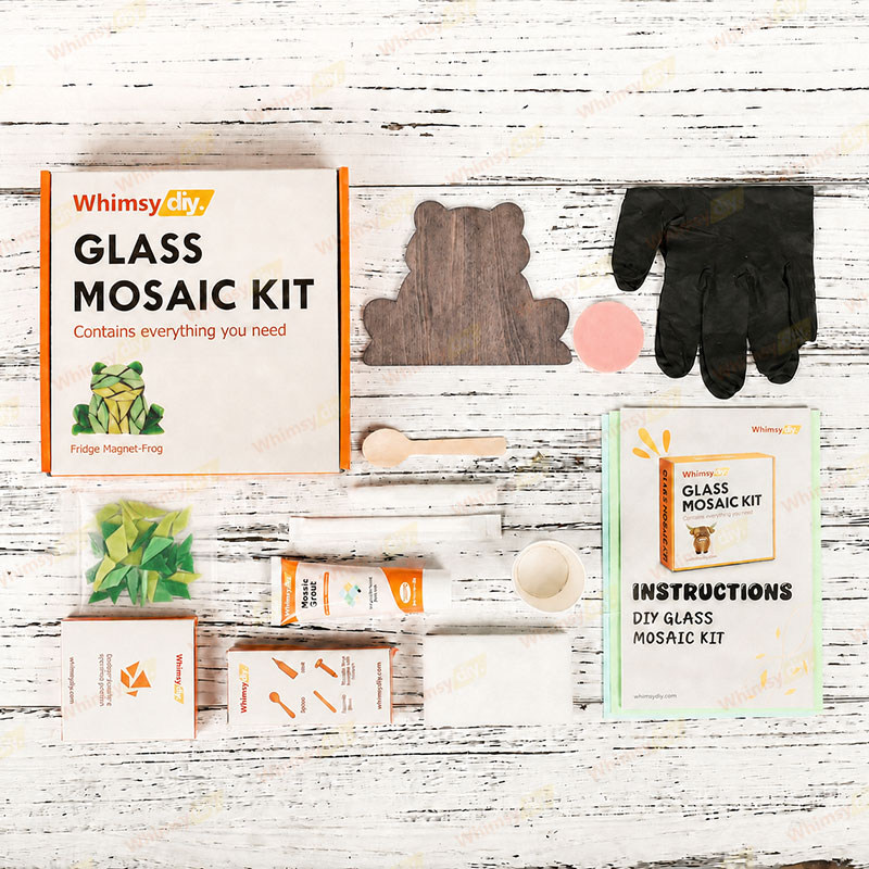 Whimsy DIY Fridge Magnet- Frog Glass Mosaic Kit Puzzles