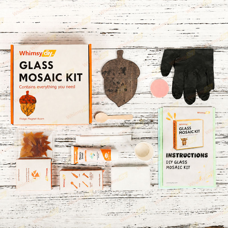 Whimsy DIY Fridge Magnet- Acorn Glass Mosaic Kit Puzzles