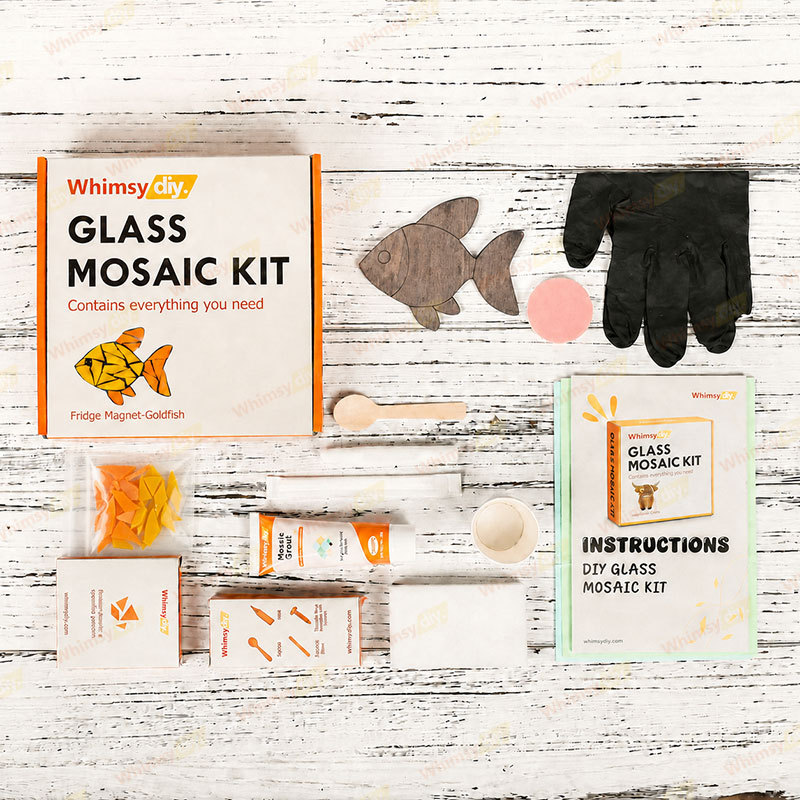Whimsy DIY Fridge Magnet Goldfish Glass Mosaic Kit Puzzles