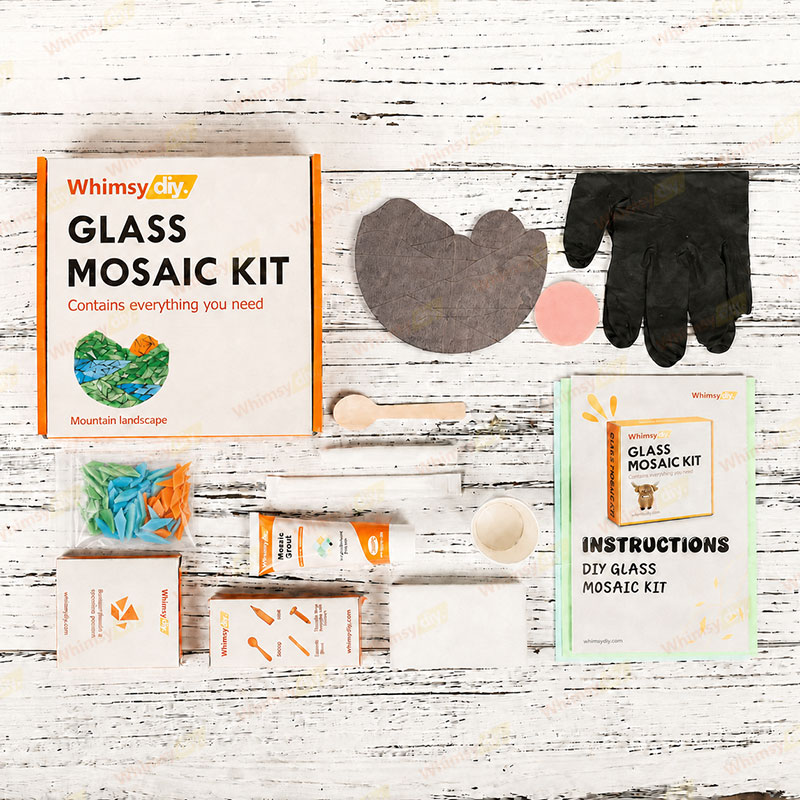 Whimsy DIY Mountain Landscape Glass Mosaic Kit Puzzles
