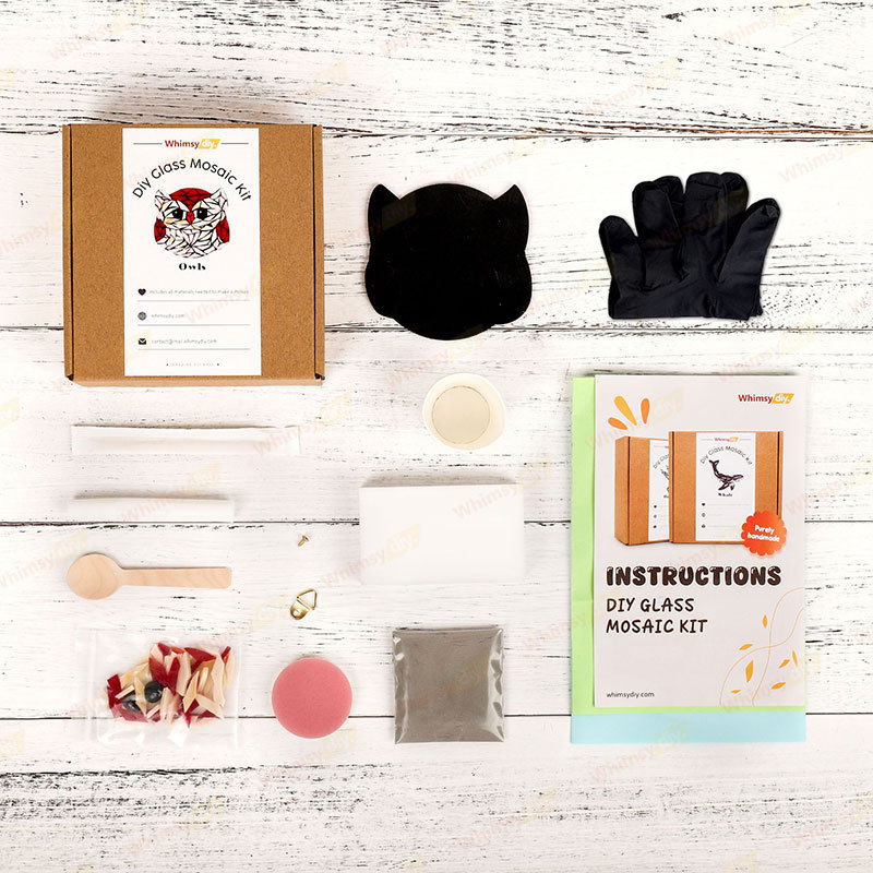 Owl Glass Mosaic Kit for All Skill Levels | DIY Arts & Crafts Kit for Adults