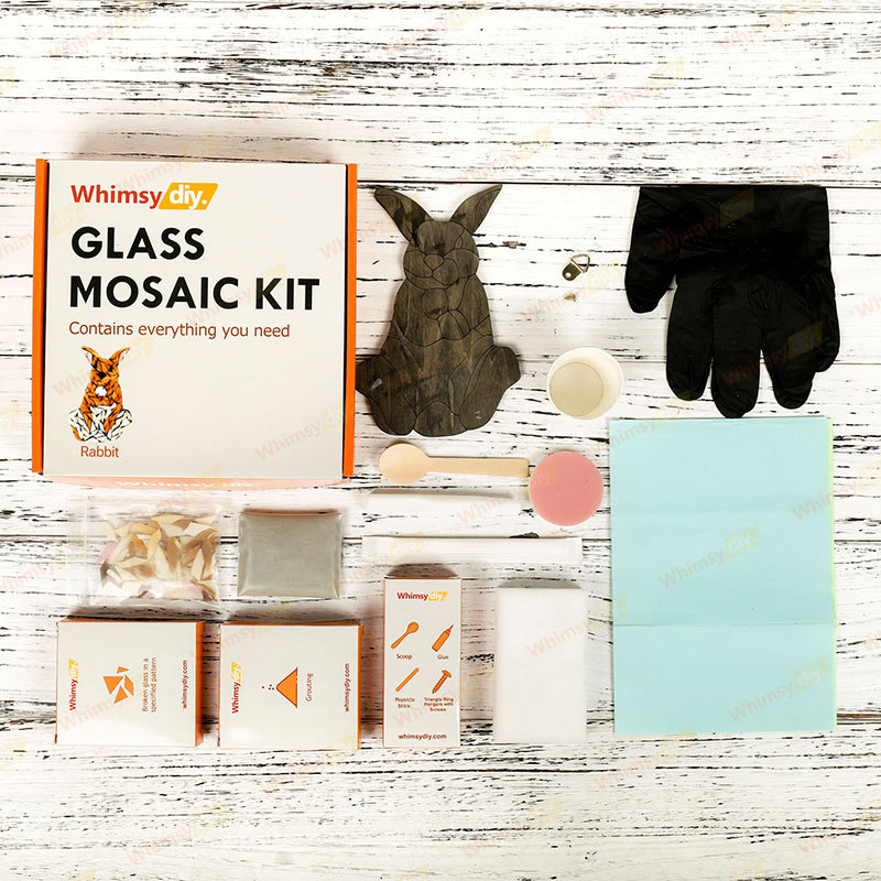 Whimsy DIY Rabbit Glass Mosaic Kit Puzzles