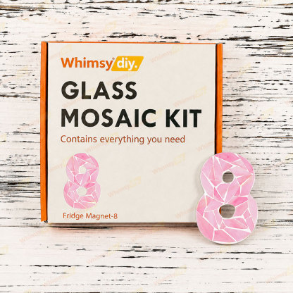 Whimsy DIY Fridge Magnet numbers-8 Glass Mosaic Kit Puzzles