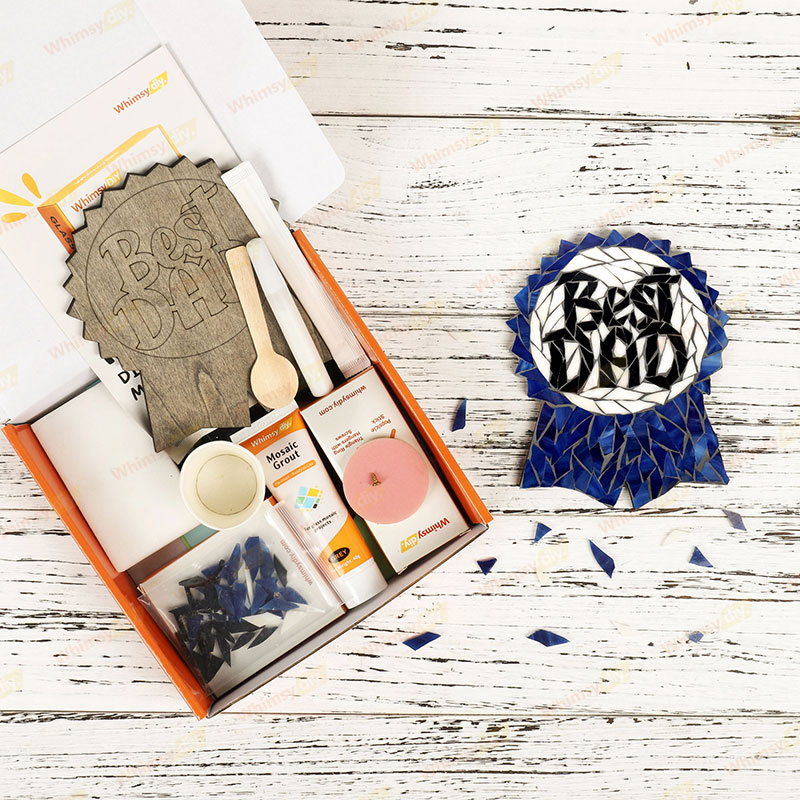 Whimsy DIY “Best-Dad” Medal Glass Mosaic Kit Puzzles