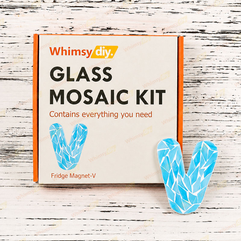 Whimsy DIY Fridge Magnet Letters-V Glass Mosaic Kit Puzzles