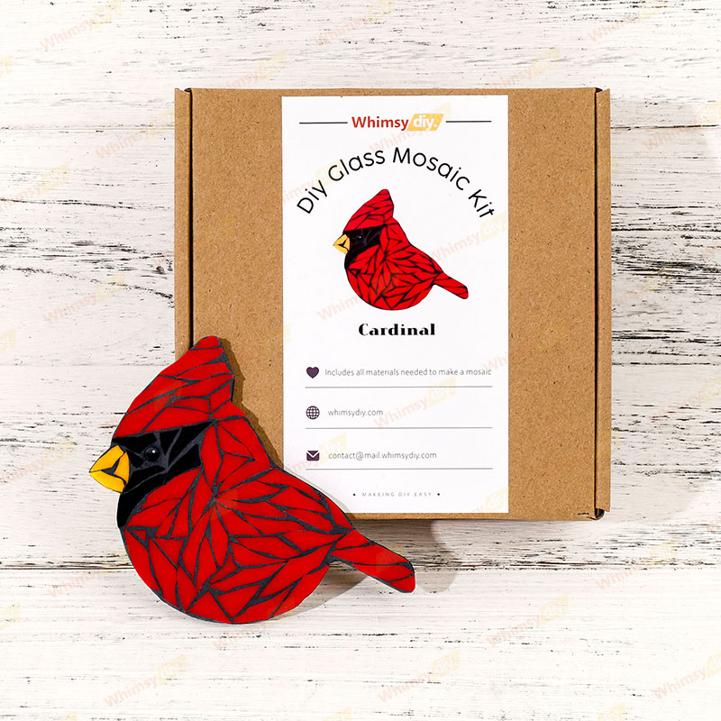Cardinal Glass Mosaic Kit | DIY Arts & Crafts Kit for Adults