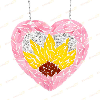 Whimsy DIY Sunflower Heart Glass Mosaic Kit Puzzles
