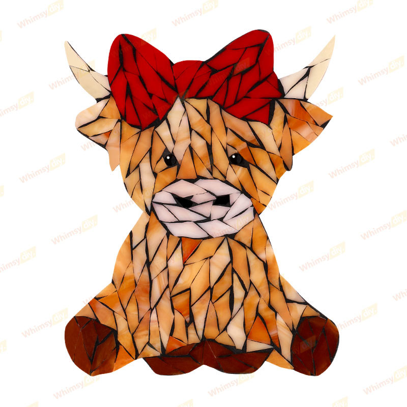 Cute Highland Cow Glass Mosaic Kit