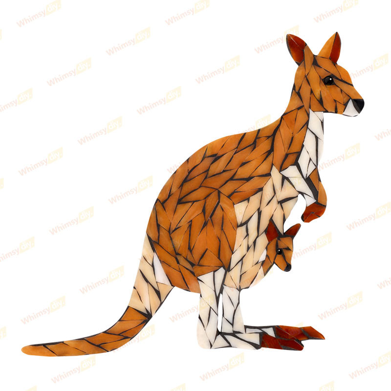 Kangaroos And Baby Mice Glass Mosaic Kit