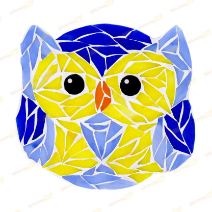 Owl Glass Mosaic Kit | DIY Arts & Crafts Kit for Adults | Blue