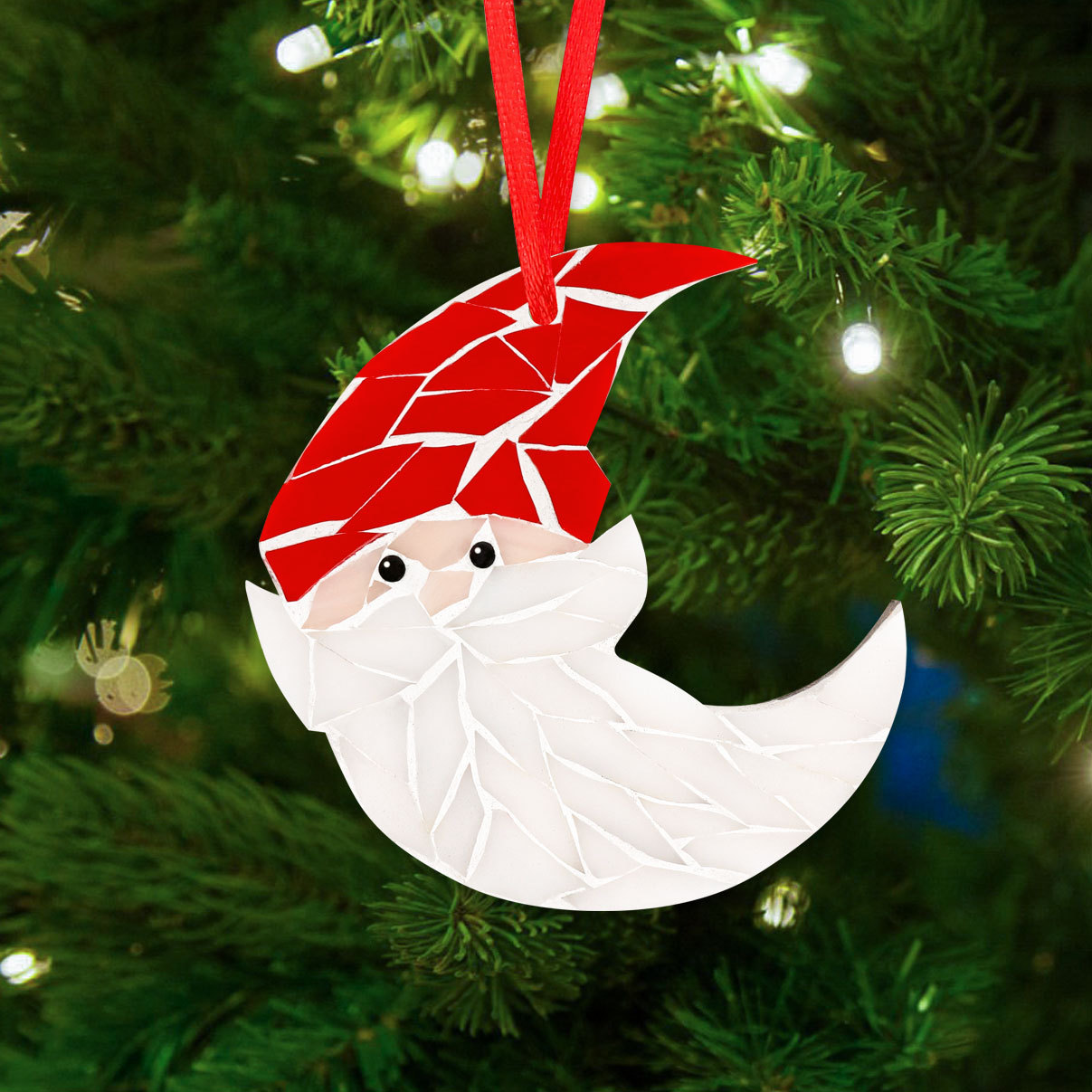 Bearded Santa Ornaments Glass Mosaic Kit