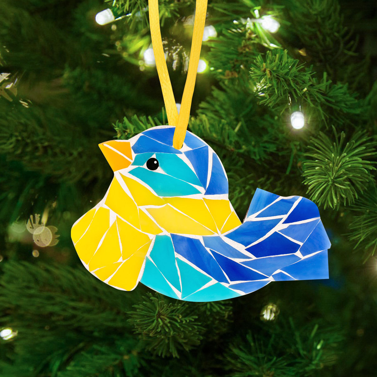 Cowl Bird Christmas Ornaments Glass Mosaic Kit
