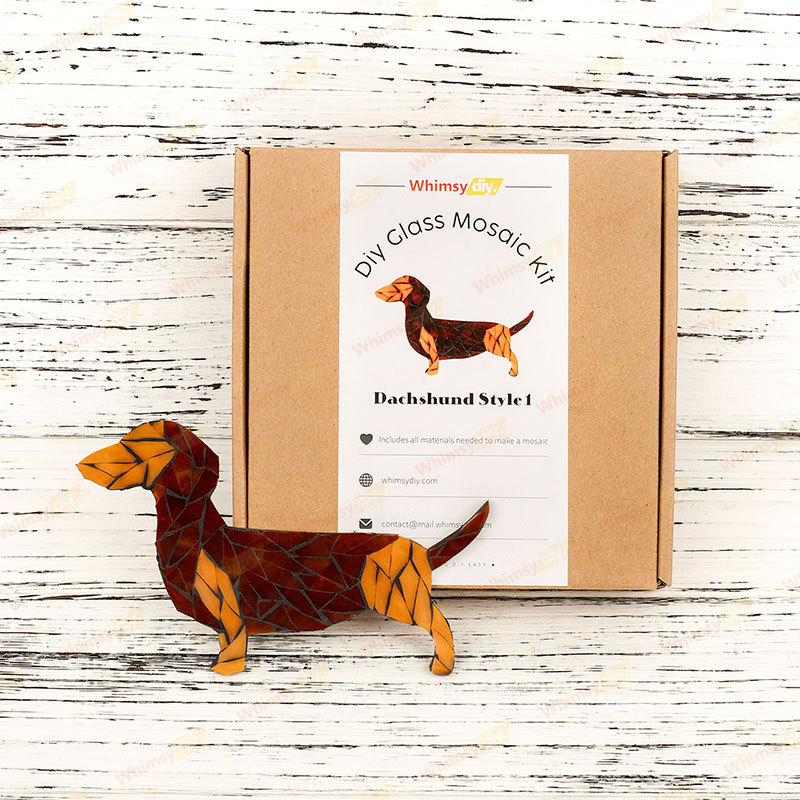 Dachshund Style 1 Glass Mosaic Kit